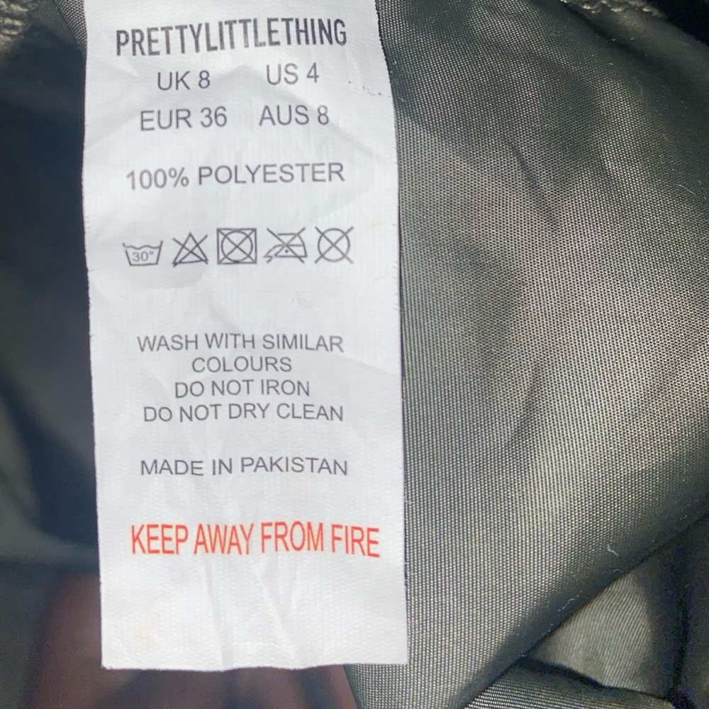 PrettyLittleThing Olive Satin Trousers - Picture 5 of 5